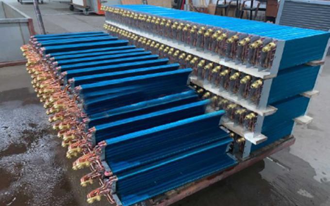 9.52ملم أنبوب النحاس المبخر الملفات المكيفة المكيفة المخصصة الملفات HVAC الألومنيوم فين 3